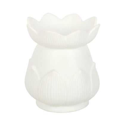 White Lotus Flower Oil Burner | Ceramic Aromatherapy Burner