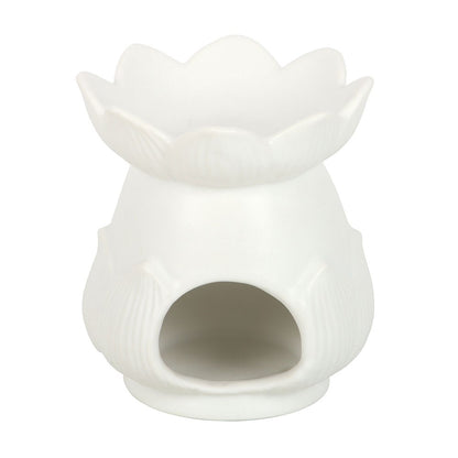 White Lotus Flower Oil Burner | Ceramic Aromatherapy Burner