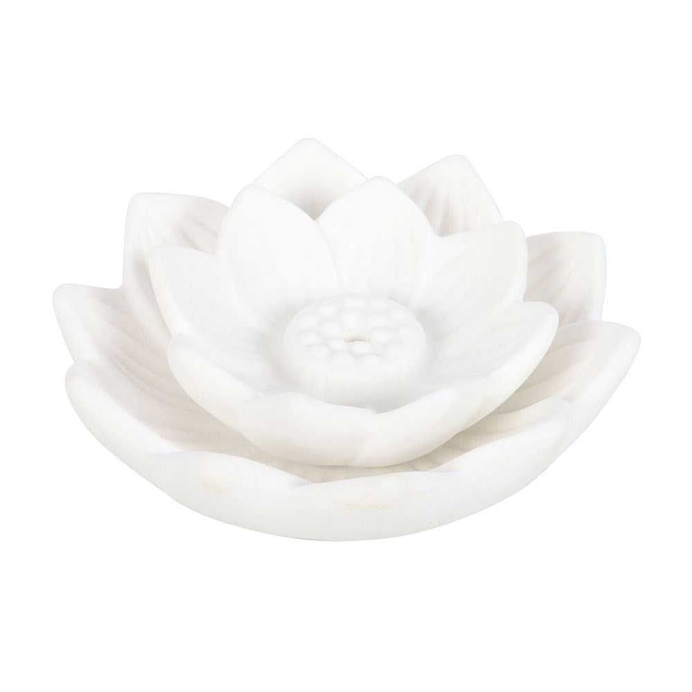 White Lotus Flower Incense Stick Holder - Crystal Nest