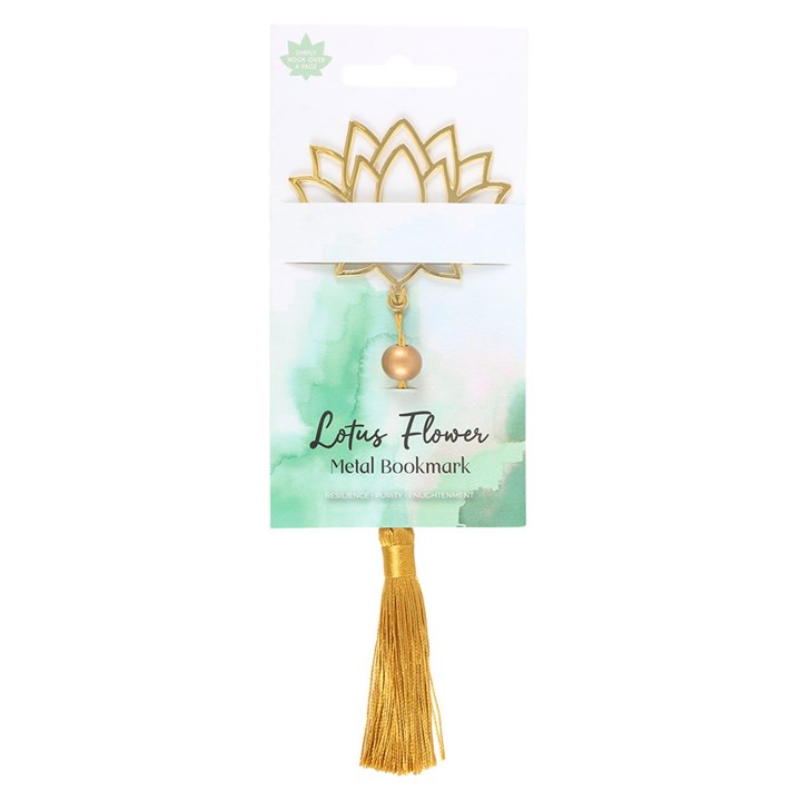 Gold Lotus Flower Bookmark with Tassel | Mindfulness & Journal Accessory - Crystal Nest