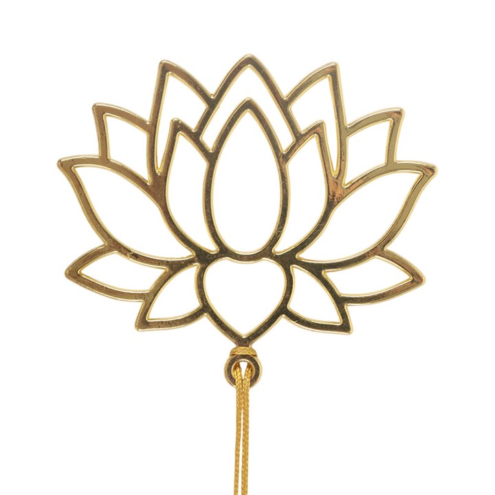 Gold Lotus Flower Bookmark with Tassel | Mindfulness & Journal Accessory - Crystal Nest