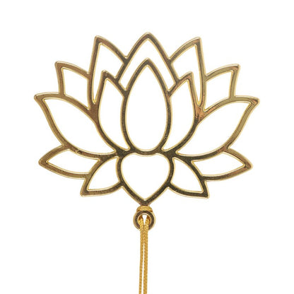 Gold Lotus Flower Bookmark with Tassel | Mindfulness & Journal Accessory - Crystal Nest