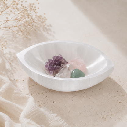Large Third Eye Selenite Crystal Cleansing Bowl
