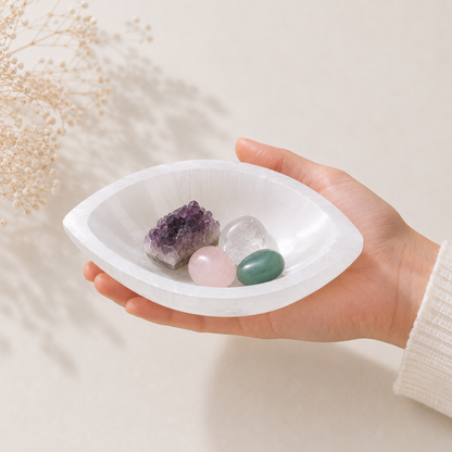 Large Third Eye Selenite Crystal Cleansing Bowl