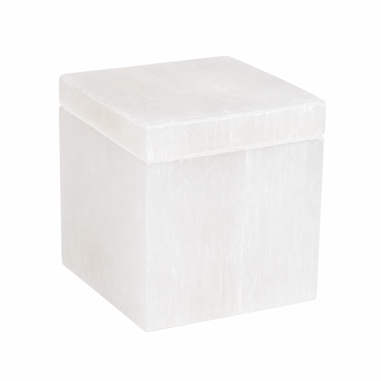 Square Selenite Crystal Charging & Jewellery Box | Cleansing & Protection