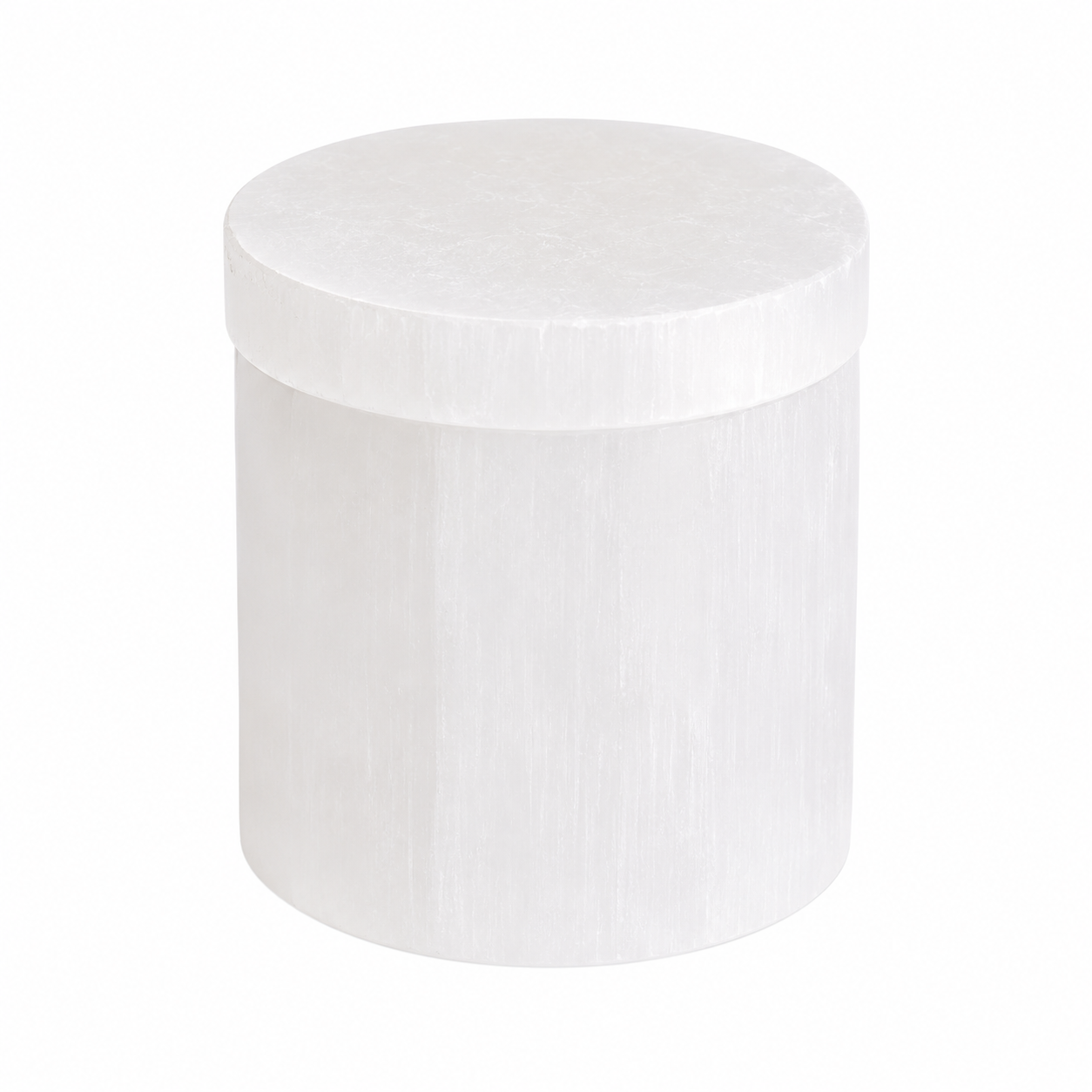 Round Selenite Crystal Charging & Jewellery Box | Cleansing & Protection