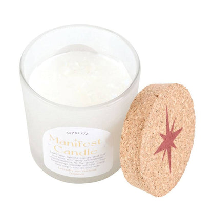 Opalite Lavender & Patchouli Manifestation Candle - Crystal Nest