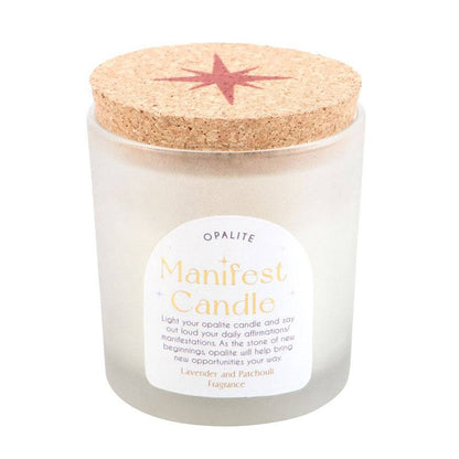 Opalite Lavender & Patchouli Manifestation Candle - Crystal Nest