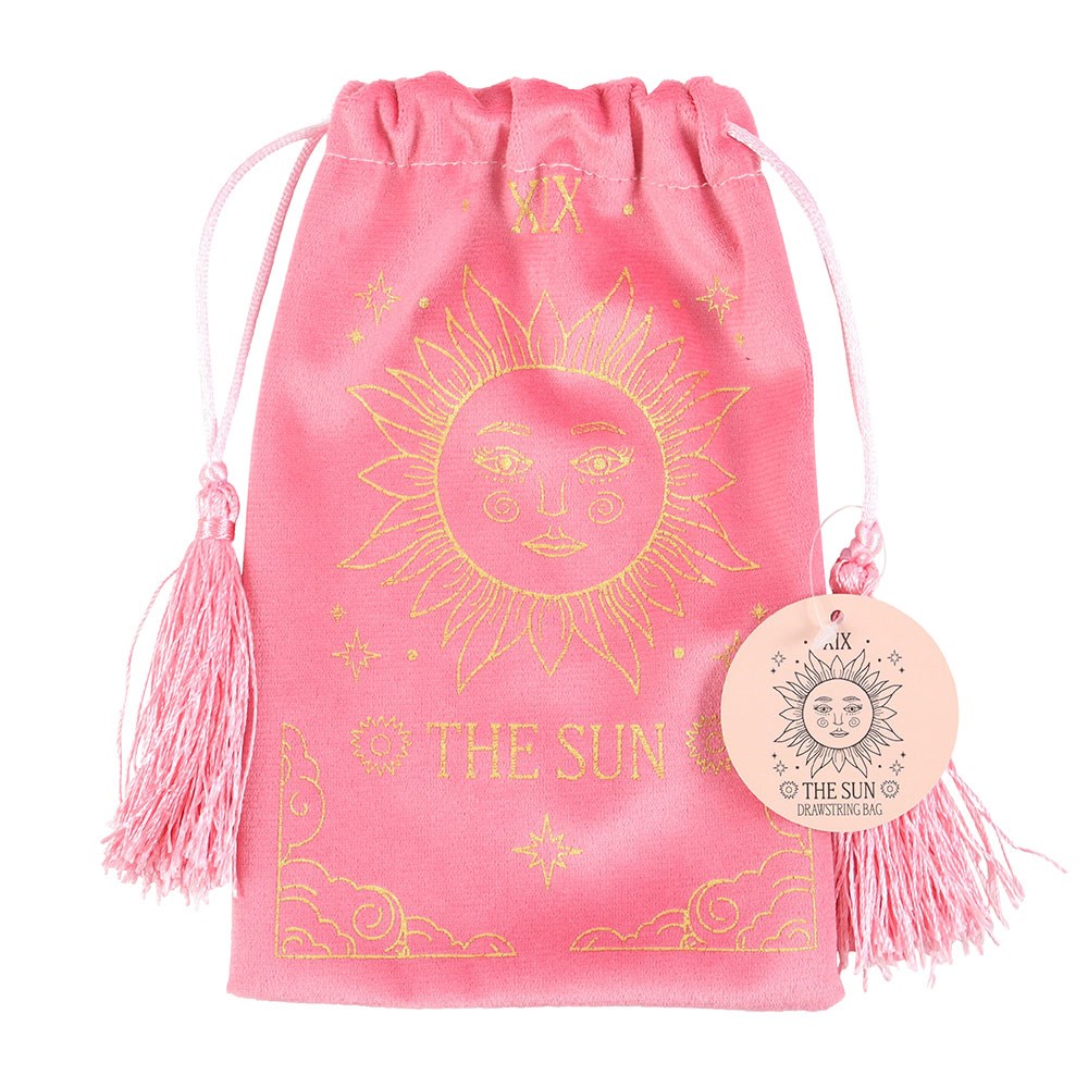 The Sun Tarot Velvet Drawstring Bag - Storage for Tarot Decks & Crystals - Crystal Nest
