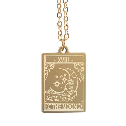 The Moon Tarot Necklace & Greeting Card - Crystal Nest