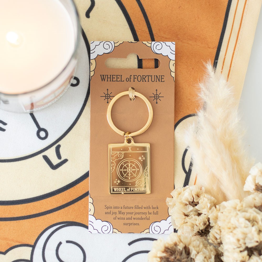 The Wheel of Fortune Tarot Keyring - Crystal Nest