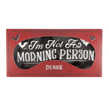 I'm Not a Morning Person Black Satin Sleep Mask - Crystal Nest