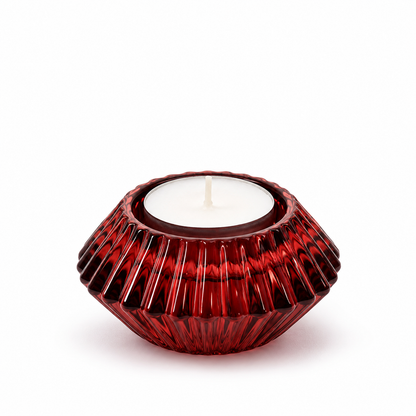 Vintage Burgundy Glass Reversible Candle Holder | Taper & Tealight