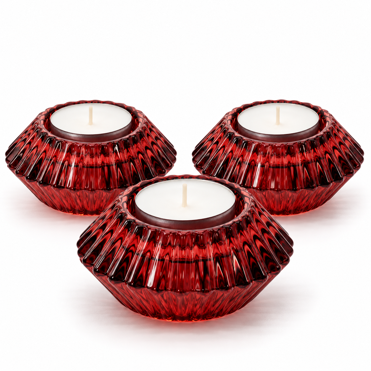 Vintage Burgundy Glass Reversible Candle Holder | Taper & Tealight