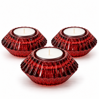Vintage Burgundy Glass Reversible Candle Holder | Taper & Tealight
