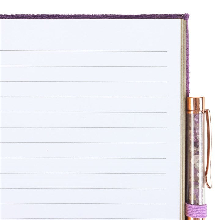 Book of Spells Journal with Amethyst Crystal Pen | A5