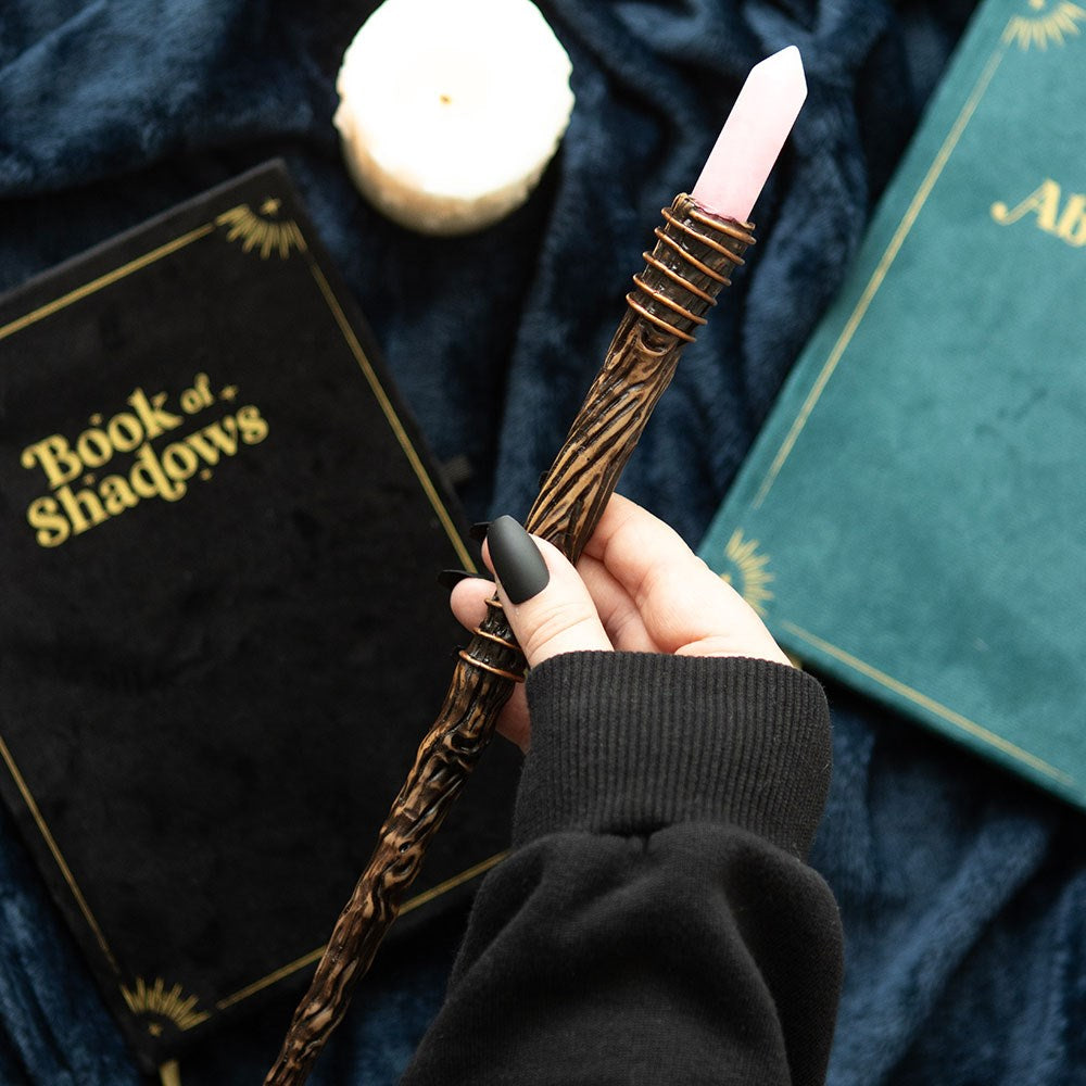 Romance Rose Quartz Crystal Wand - Crystal Nest
