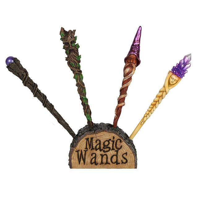 Mystical Wand Set with Log Holder - Crystal Nest