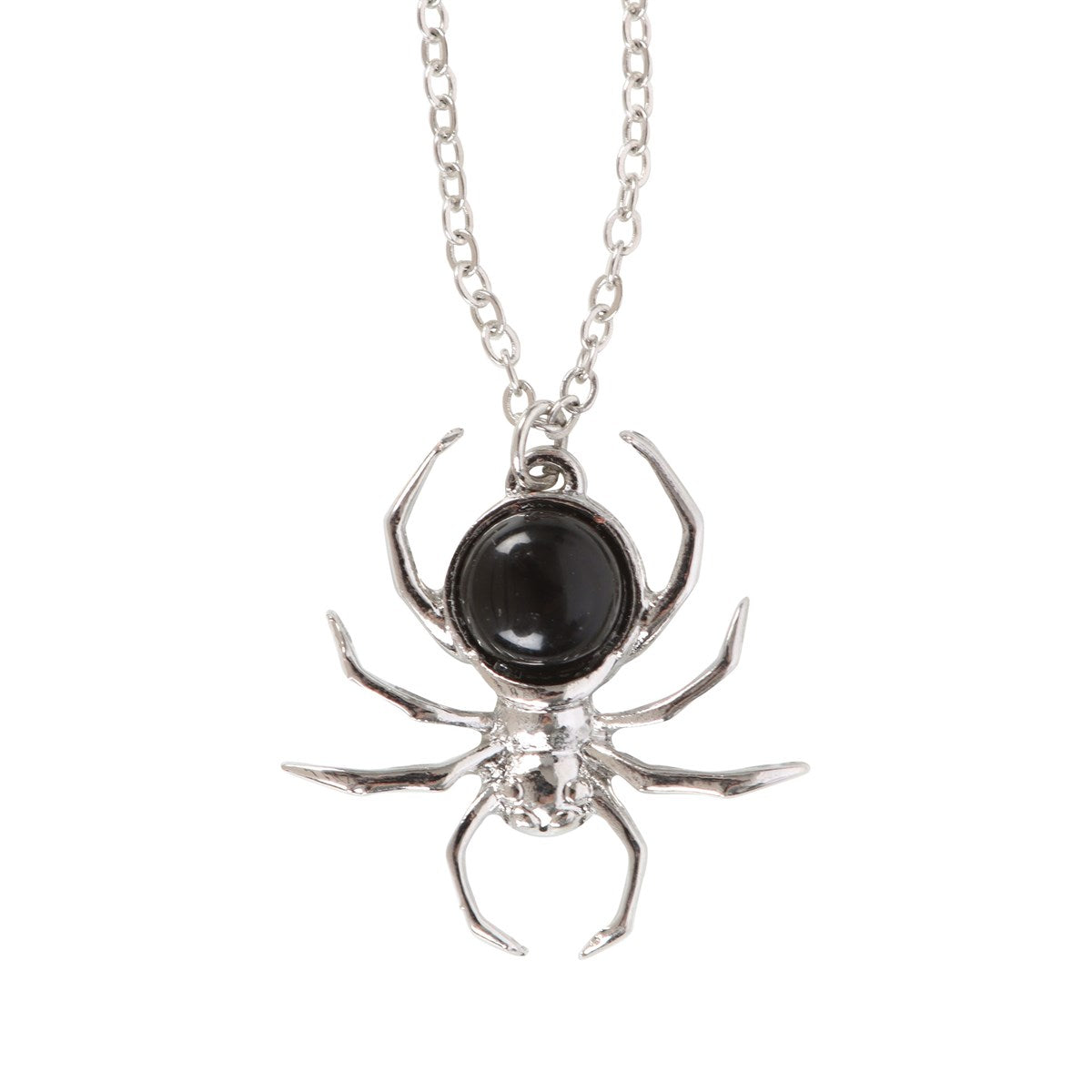 Black Obsidian Spider Pendant Necklace