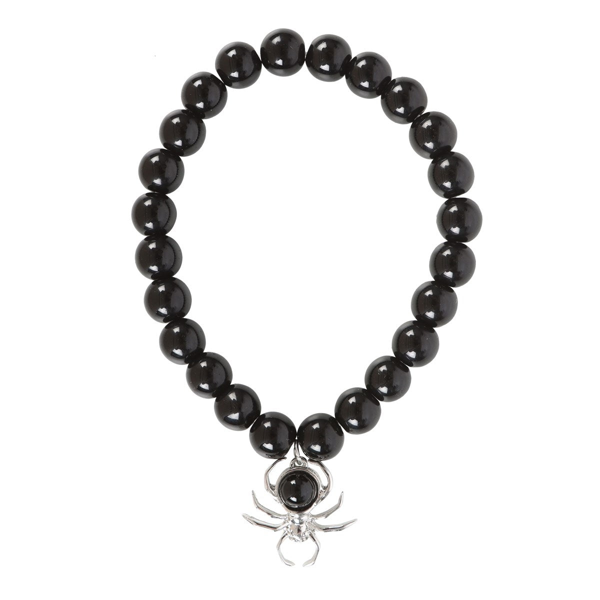 Black Obsidian Beaded Spider Bracelet