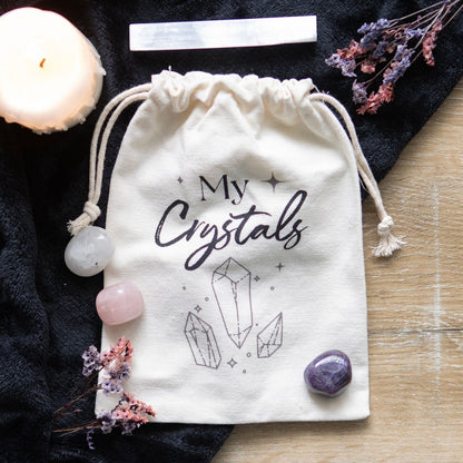 My Crystals Cotton Drawstring Bag | Crystal Storage Pouch - Crystal Nest