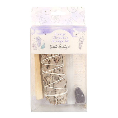 Smudge Kit with Amethyst Crystal - Cleanse & Uplift Your Space - Crystal Nest