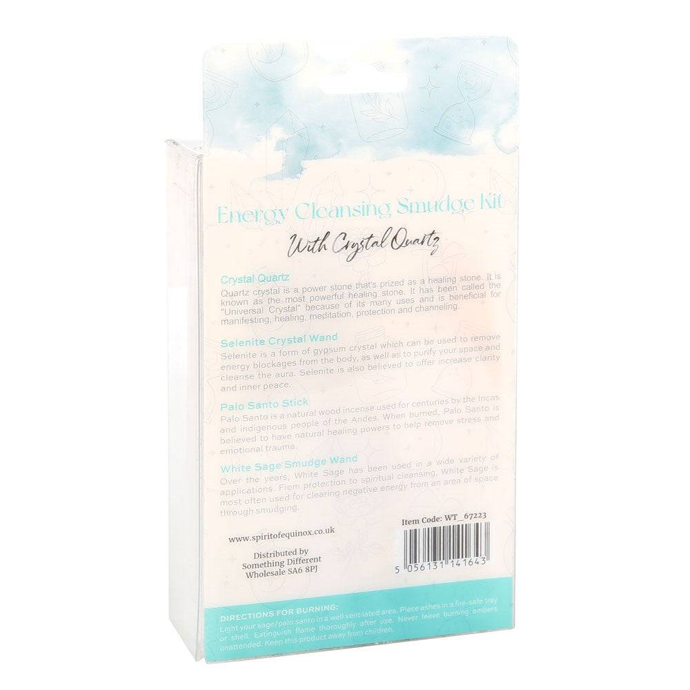 Smudge Kit with Clear Quartz Crystal – Protect & Heal Your Space - Crystal Nest