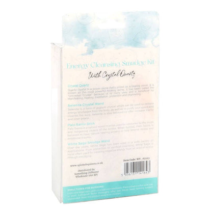 Smudge Kit with Clear Quartz Crystal – Protect & Heal Your Space - Crystal Nest