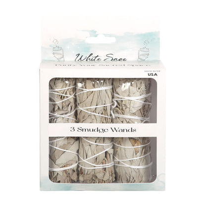 Set of 3 White Sage Smudge Wands – Purify & Cleanse Your Space