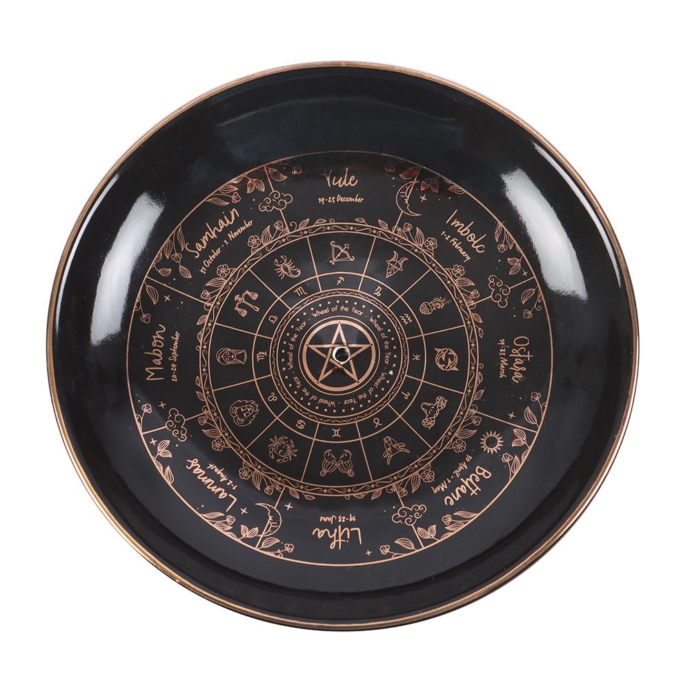 Wheel of the Year Incense Stick & Cone Holder - Crystal Nest