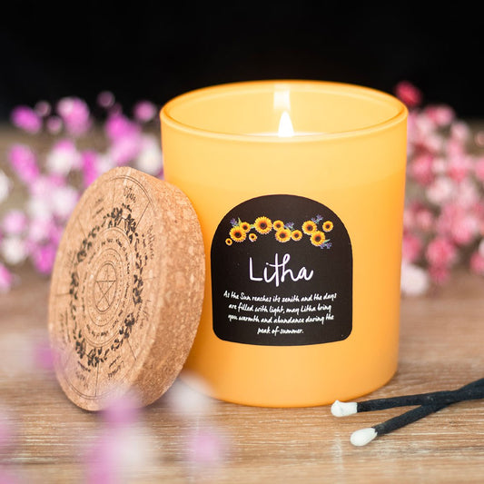 Litha Wildflower Wheel of the Year Candle - Crystal Nest
