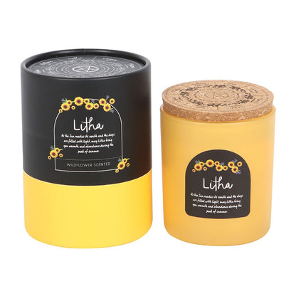Litha Wildflower Wheel of the Year Candle - Crystal Nest