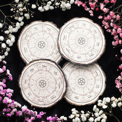 Wheel of the Year Coasters | Set of 4 - Crystal Nest