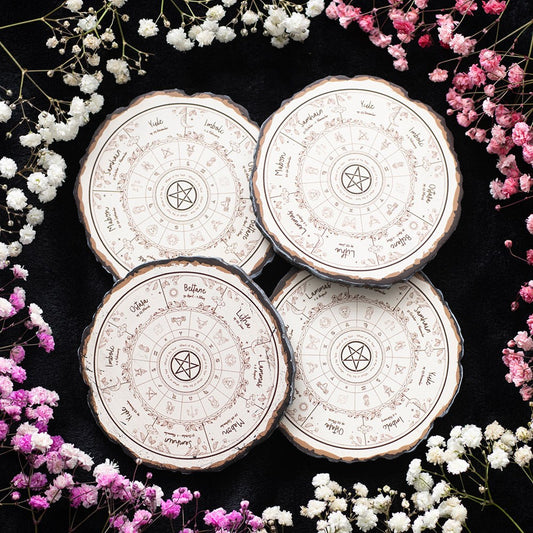 Wheel of the Year Coasters | Set of 4 - Crystal Nest