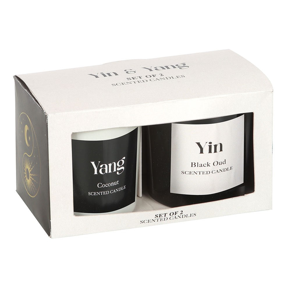 Yin Yang  Black Oud & Coconut Candle Set - Crystal Nest