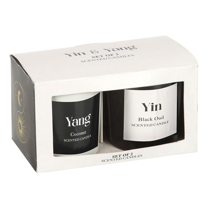 Yin Yang  Black Oud & Coconut Candle Set - Crystal Nest