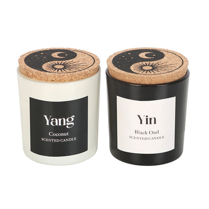 Yin Yang  Black Oud & Coconut Candle Set - Crystal Nest