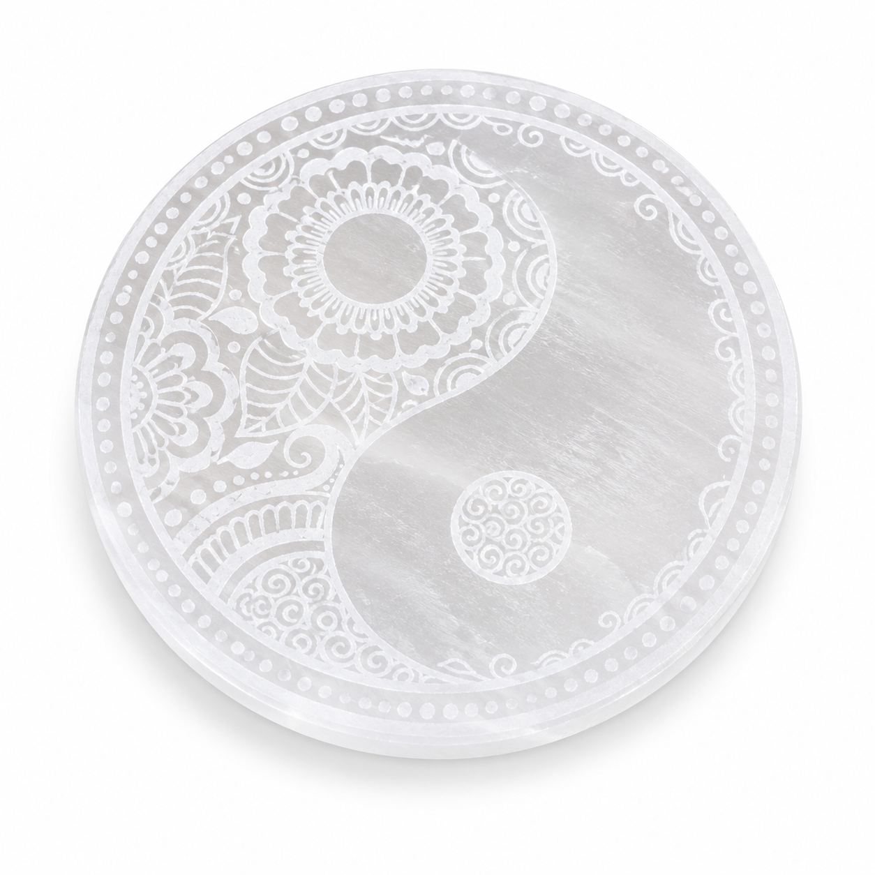 Yin Yang Selenite Charging Plate | Large - 18cm