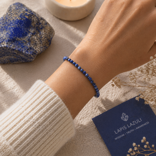 Speak Your Truth | Lapis Lazuli Energy Bracelet (4mm) - Crystal Nest