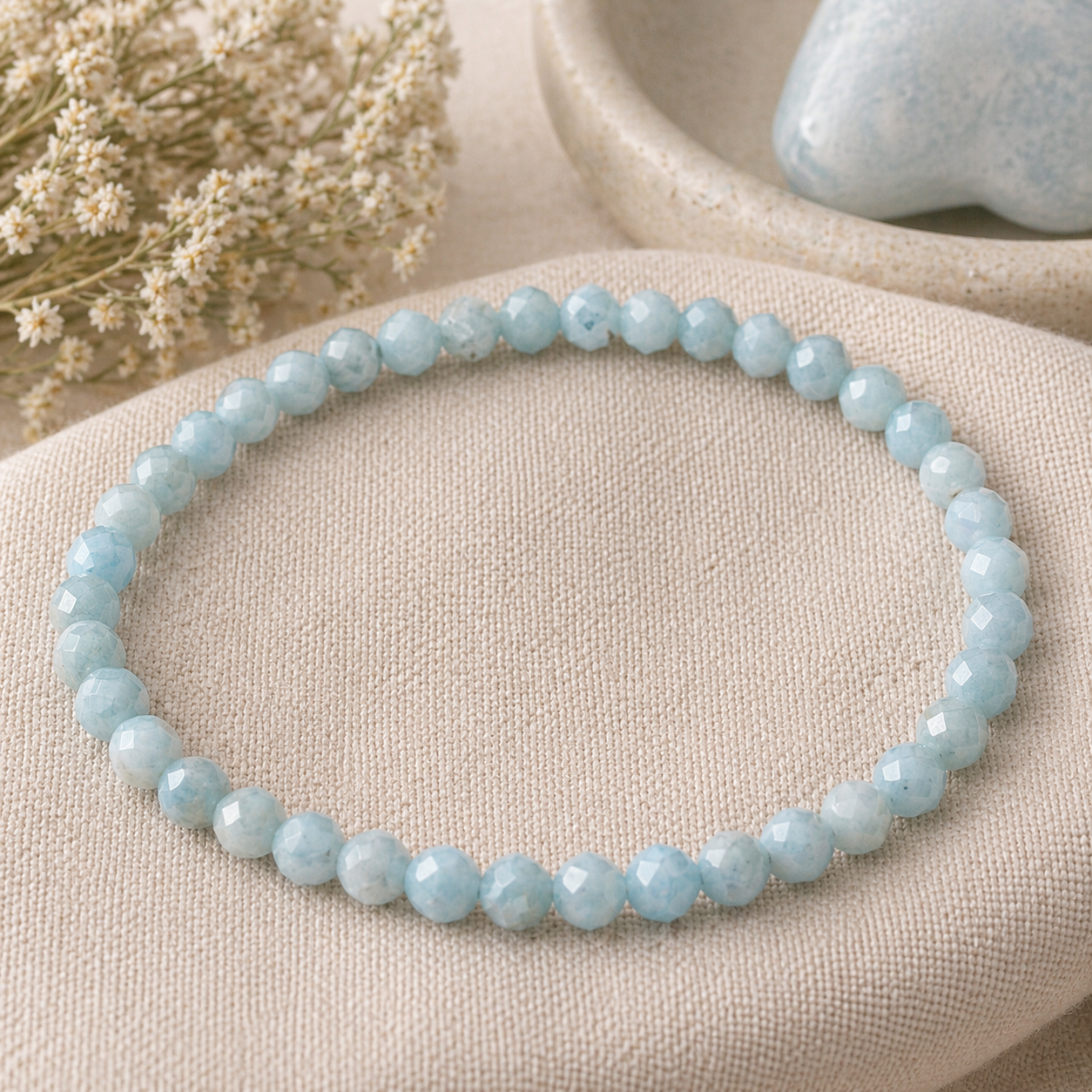 Flow With Ease | Aquamarine Energy Bracelet (4mm) - Crystal Nest