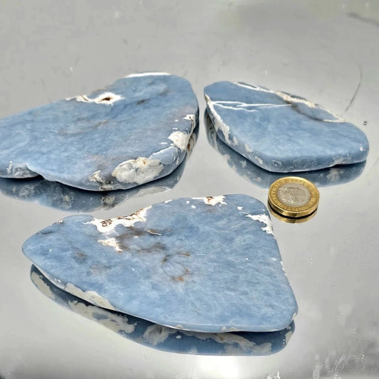 Polished Angelite Crystal Slice - Crystal Nest