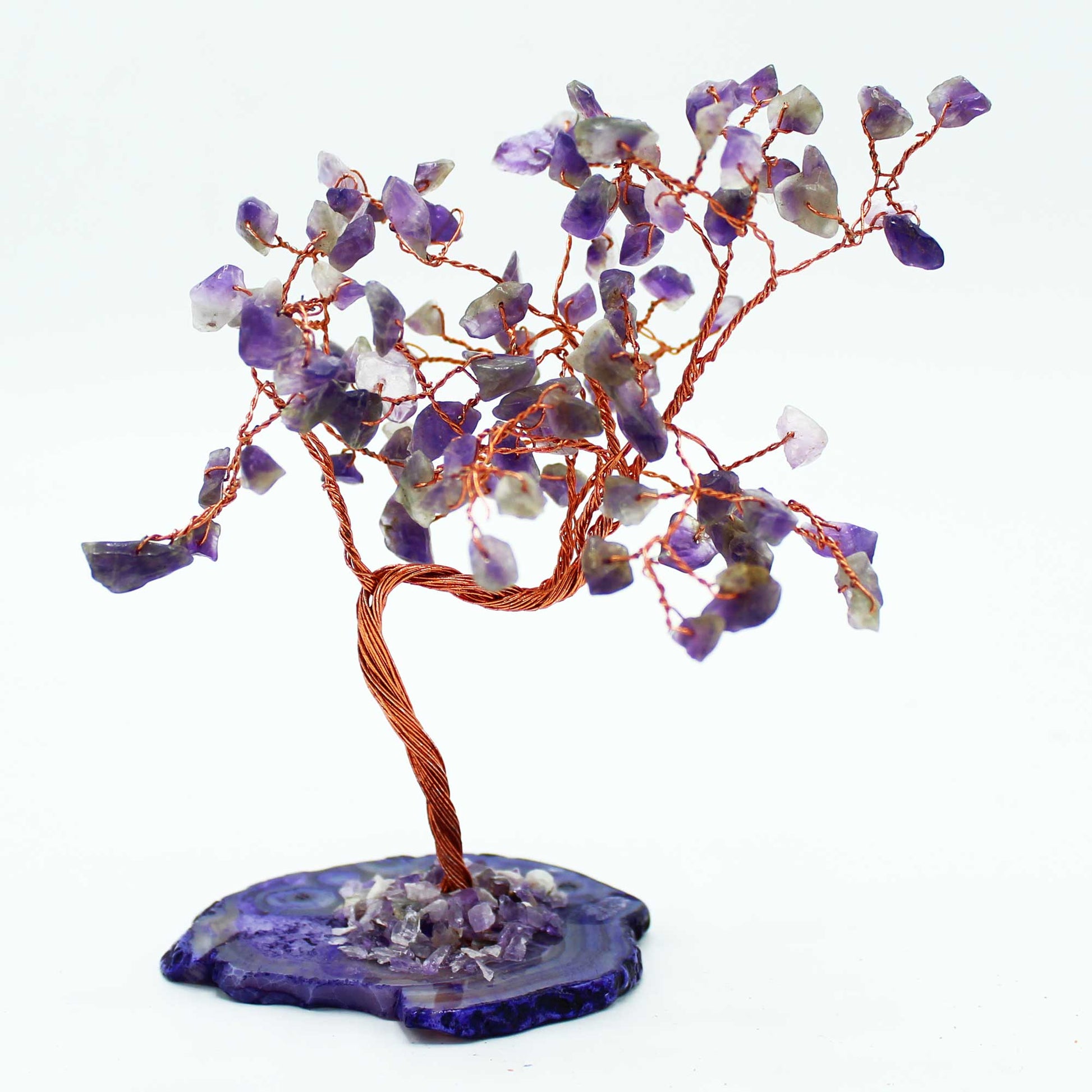 Amethyst Gemstone Tree on Agate Base - Crystal Nest