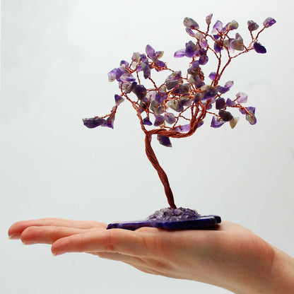 Amethyst Gemstone Tree on Agate Base - Crystal Nest