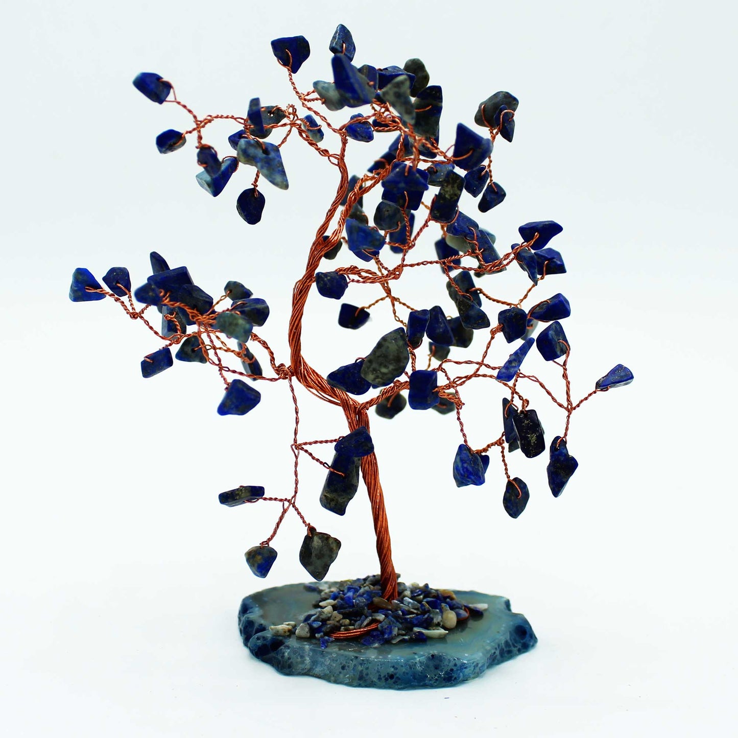 Sodalite Gemstone Tree on Agate Base - Crystal Nest