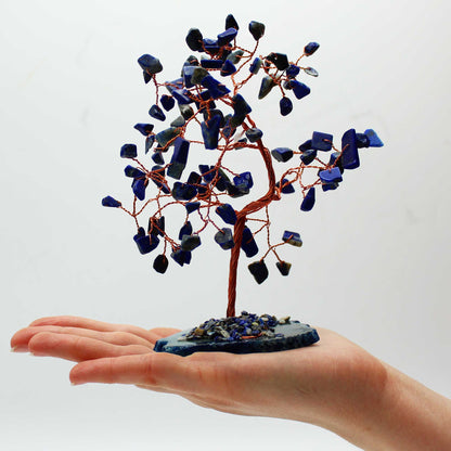 Sodalite Gemstone Tree on Agate Base - Crystal Nest