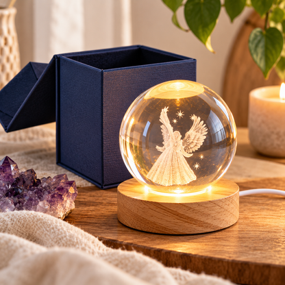 Guardian Angel Glass Sphere - Protection & Peace
