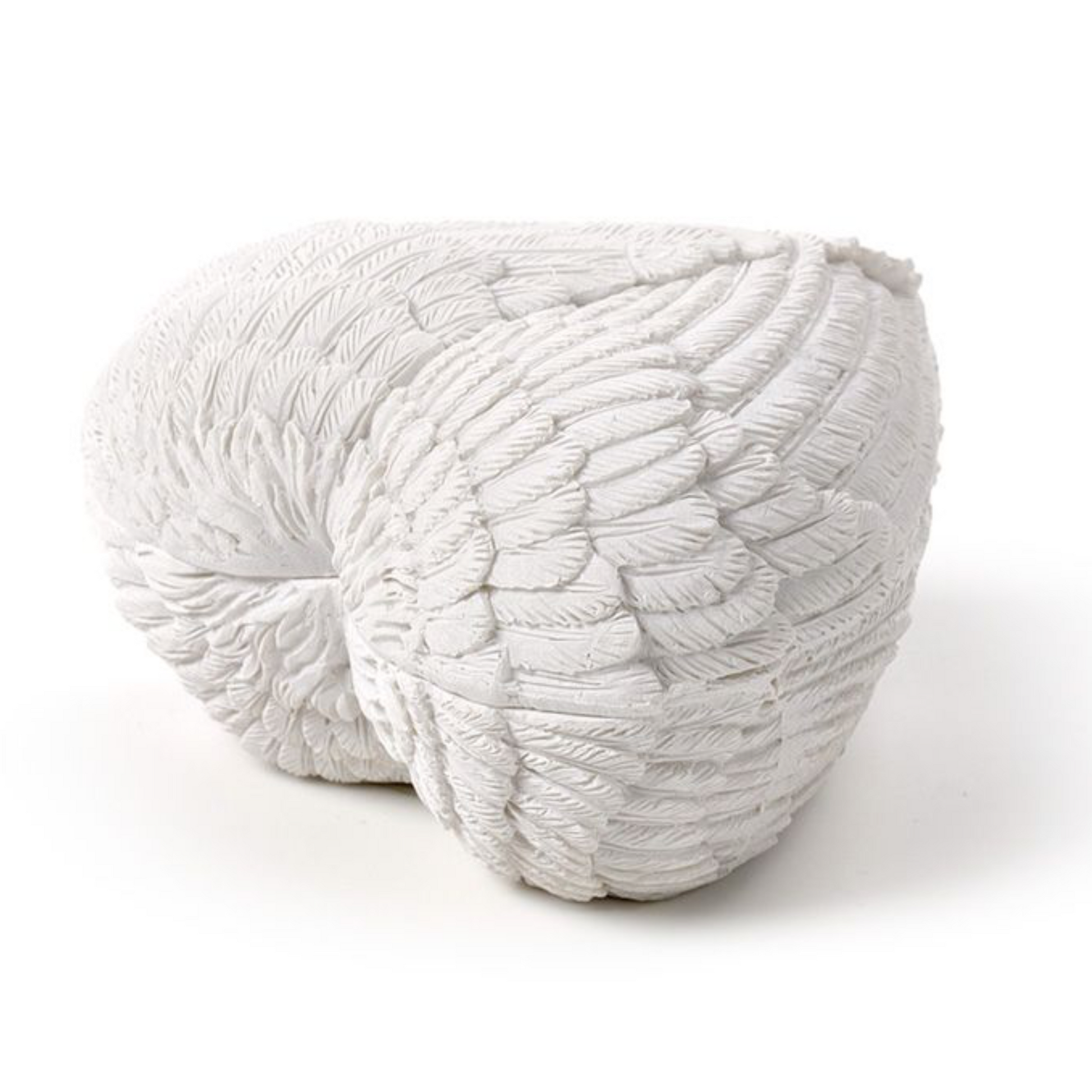 Small Heart-Shaped Angel Wings Trinket Box | White - Crystal Nest