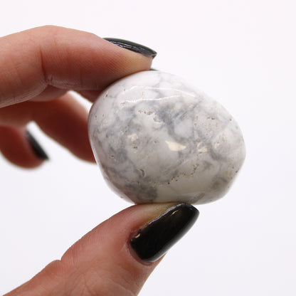 White Howlite Tumblestone - Large - Crystal Nest