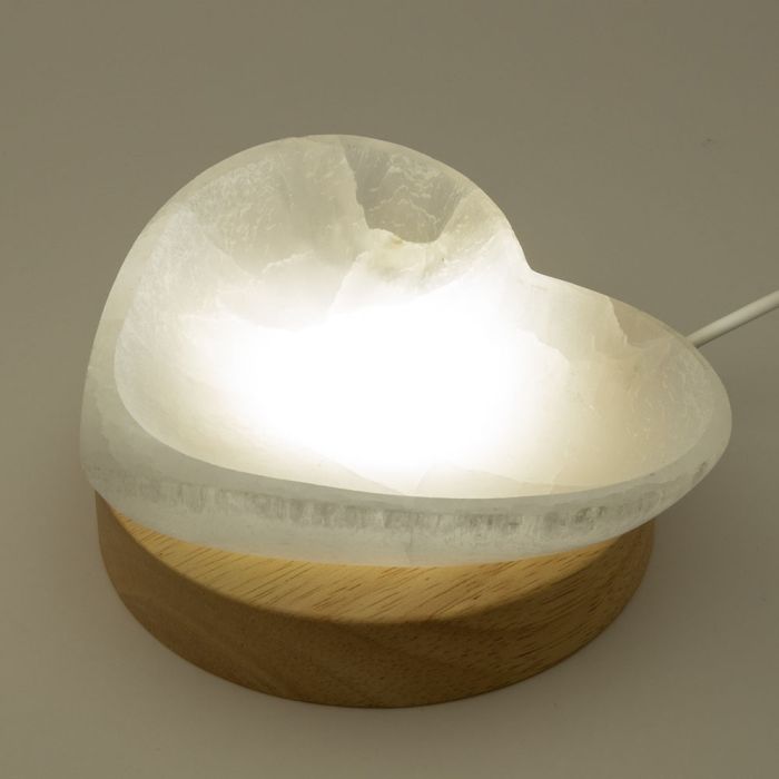 LED Wooden Display Light Base | USB Powered | Warm White or Colour-Changing | 10cm - Crystal Nest