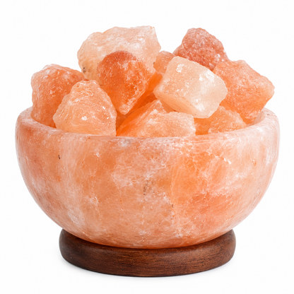 Himalayan Salt Fire Bowl Lamp with Salt Chunks
